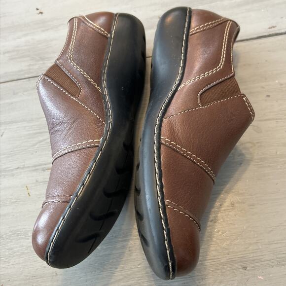 CLARKS Bendables Ashland Alpine Brown Leather Loafer Women's Size 9.5 Shoe - Picture 7 of 8